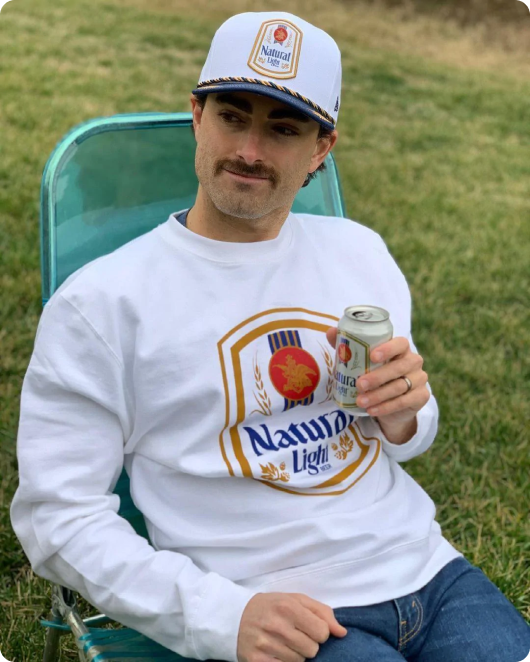 Man in Natural Light Sweatshirt